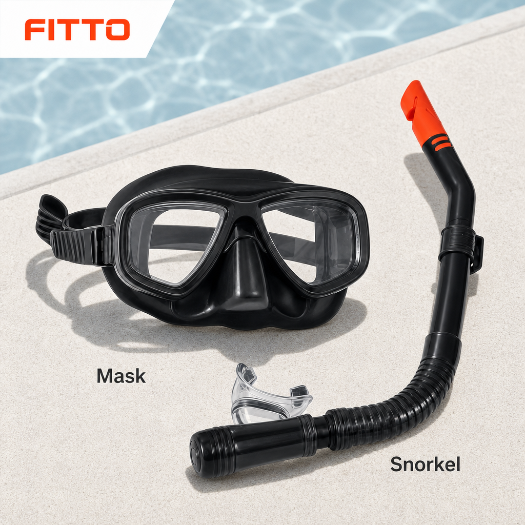 72 Pieces Swimming Mask and Snorkel Set, Black, 1 Piece