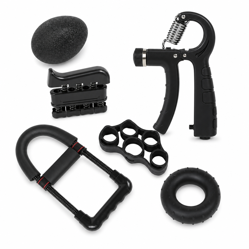 72 Pieces Hand Grip Strength Training Set, Multiple Exercise Tools for Hand and Finger Workouts, Black, 1 Set