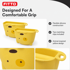120 Pieces Yellow Silicone Pot Handle Clips, Animal Design, 2-Piece Set for Cookware Handles