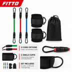 72 Pieces Ankle Resistance Cord Set, 3 Resistance Cords with Ankle Cuffs for Leg Exercise and Fitness