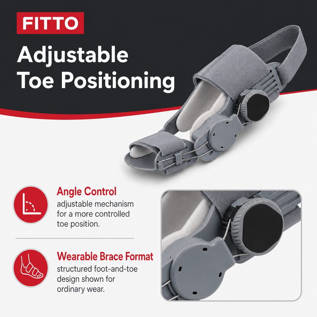 72 Pieces Grey Adjustable Toe Straightening Brace with Angle Control, 1 Piece