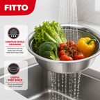 96 Pieces Stainless Steel Colander, 30 cm Round Kitchen Strainers for Rinsing, Draining and Washing Produce