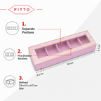 144 Pieces Chocolate Box with 5 Compartments, Pink, 23 x 6.5 x 6.7 cm, 1 Piece