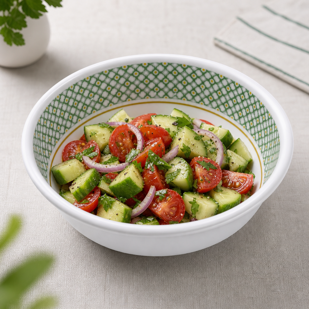 120 Pieces Melamine Salad Bowl, 6 Inch, White with Green and Yellow Pattern