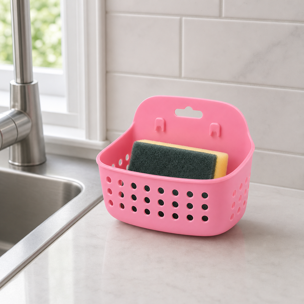 240 Pieces Plastic Kitchen Scrubber Holder, Pink, 12 x 9 x 8 cm