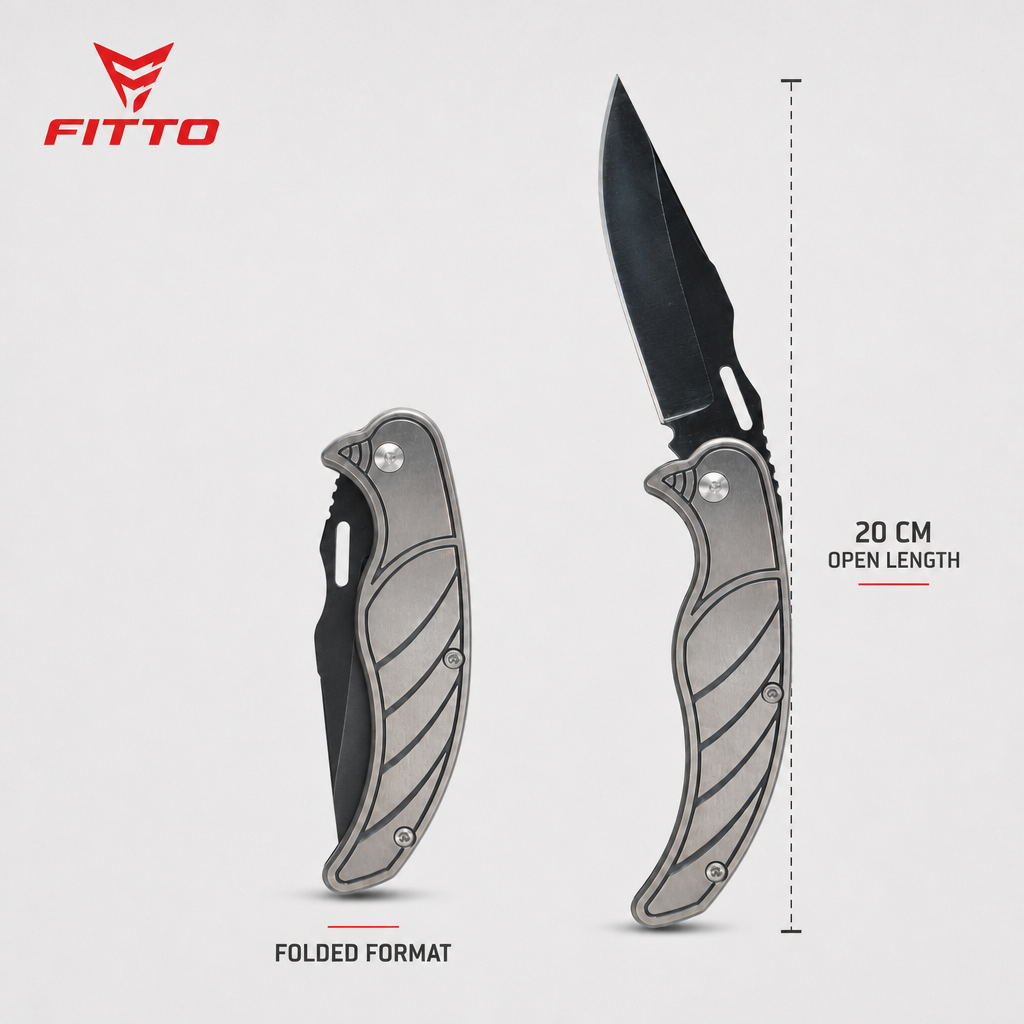 120 Pieces Folding Pocket Knives, 20 cm Open Length, Black and Silver, 1 Piece