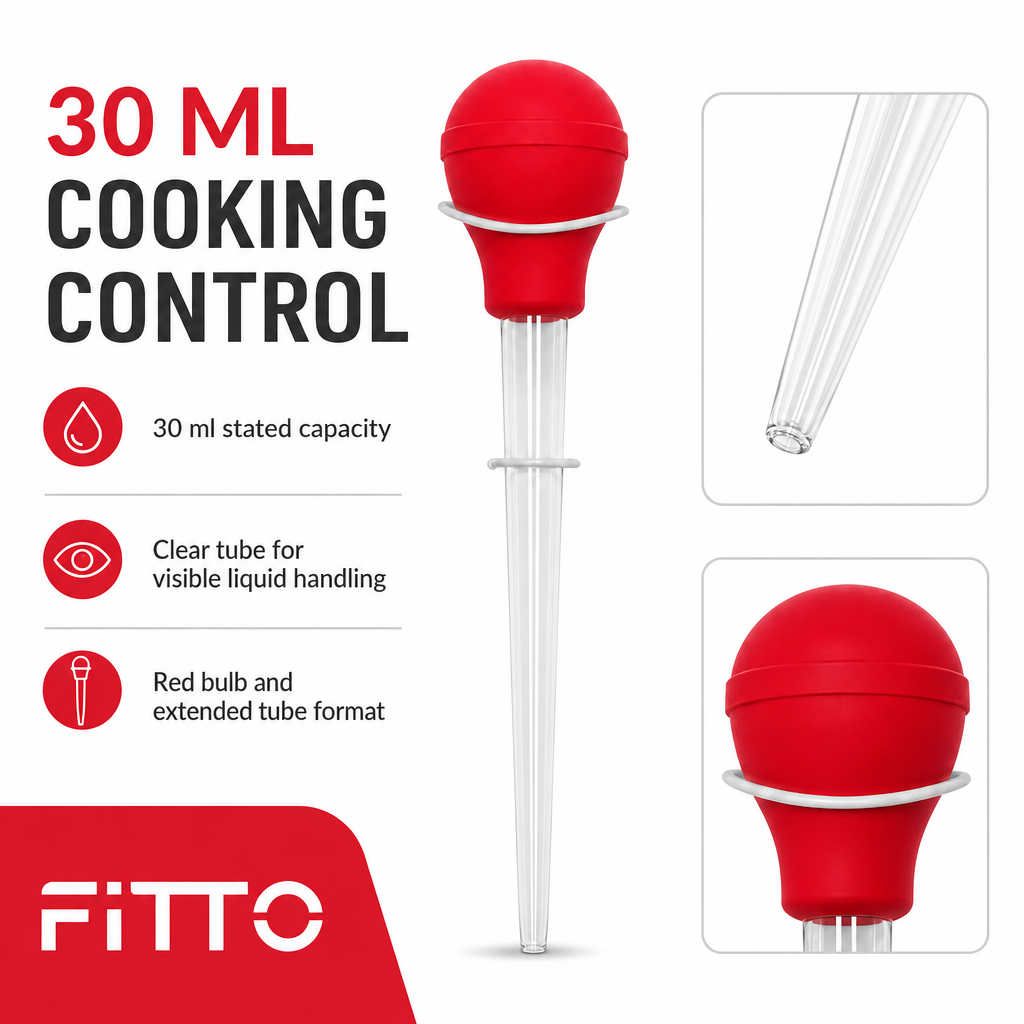 120 Pieces Turkey Baster, Clear Tube with Red Bulb, 30 ml, 1 Piece
