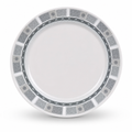 144 Pieces Dinner Plate, 7 Inch, Grey Geometric Border, Single Piece