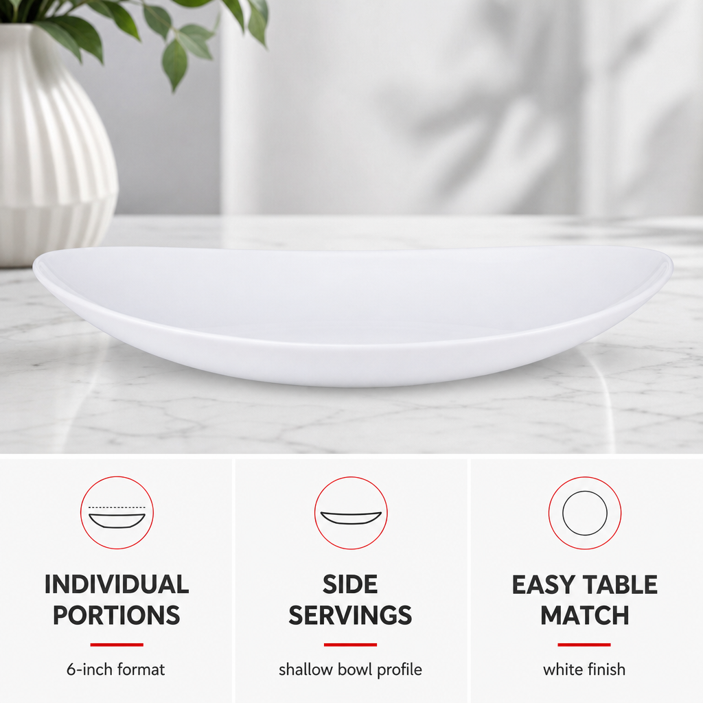 96 Pieces Opal Bowl, 6 Inch White Tablewares Dish