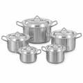 48 Pieces Stainless Steel Casserole Pot Set With Lids, Large Size, 5-Piece Cookwares Set