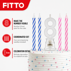 144 Pieces LED Happy Birthday Number 8 Cake Candle Set with 4 Candles, 9 cm
