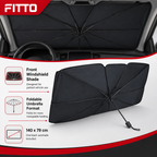 96 Pieces Foldable Car Windshield Sunshades Umbrella, 140 x 79 cm, Black