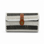 60 Pieces Woven Rectangular Clutch Bag with Strap Closure, 21 x 10 x 6 cm