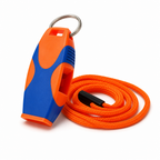 96 Pieces Pealess Sports Whistles with Lanyard, Blue and Orange, 1 Piece