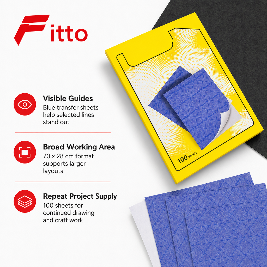120 Pieces Blue Carbon Paper, 70 x 28 cm, 100 Sheets for Drawing, Tracing and Design Transfer