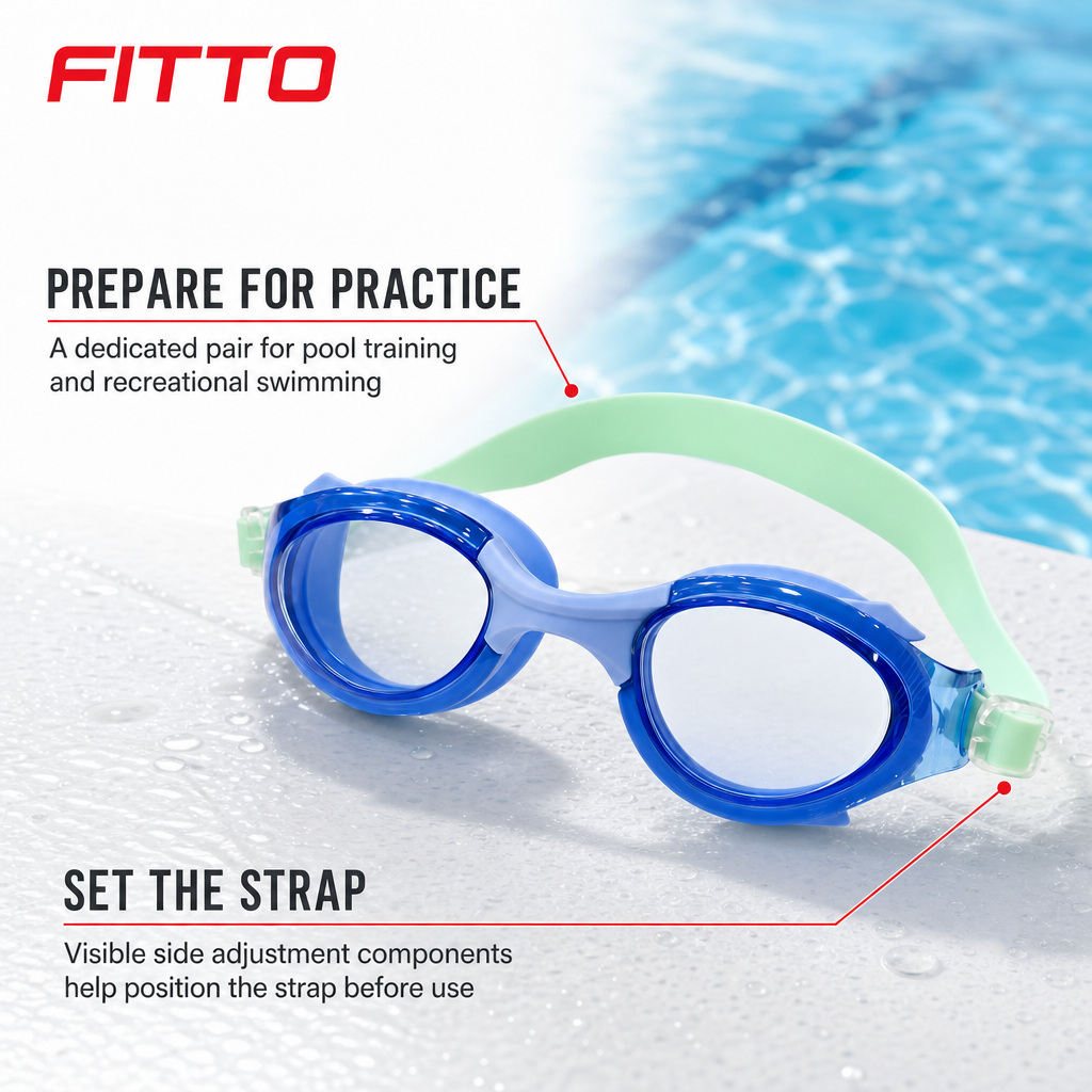 96 Pieces Swimming Goggles for Training, Blue, 1 Piece