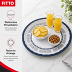 96 Pieces Melamine Round Wavy Serving Trays, 40 cm