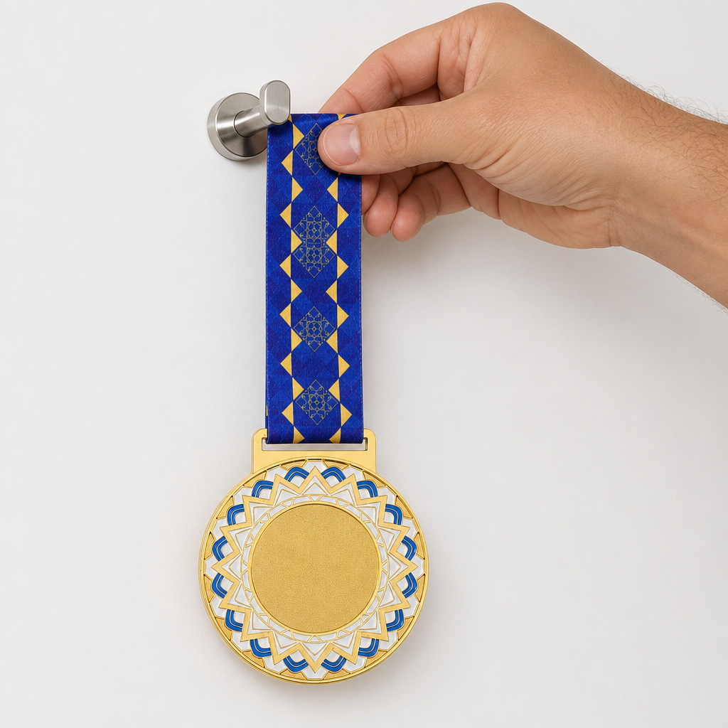 120 Pieces Award Medal with Ribbon, Gold Silver or Bronze Finish, Round Recognition Medal, 10 x 8 cm