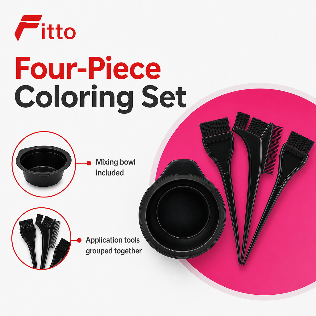 144 Pieces Hair Dye Brush Kits with Mixing Bowl, 4-Piece Hair Coloring Application Set