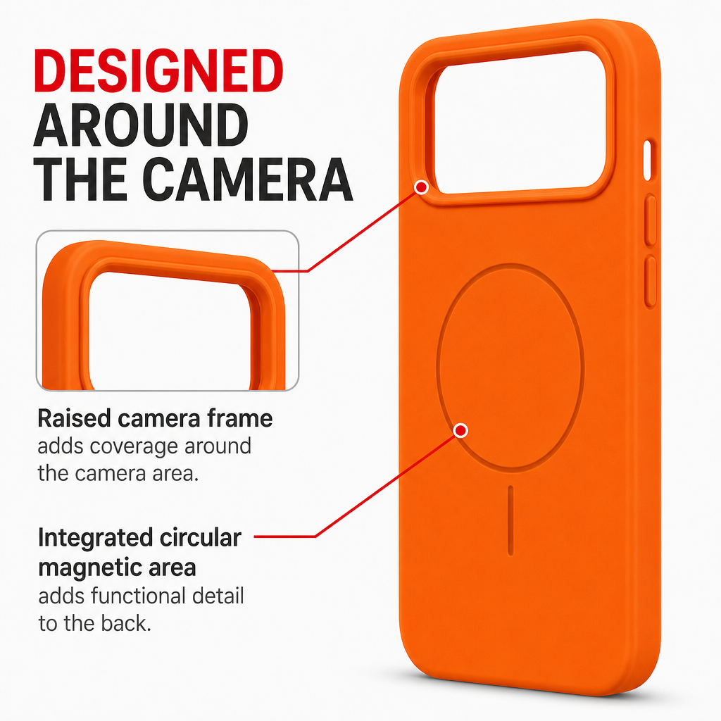 120 Pieces Phone Cases for iPhone 17, Silicone Magnetic Cover with Raised Camera Protection, Orange
