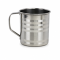 96 Pieces Stainless Steel Water Mug with Handle, Silver, 12 cm