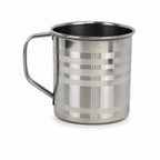96 Pieces Stainless Steel Water Mug with Handle, Silver, 12 cm
