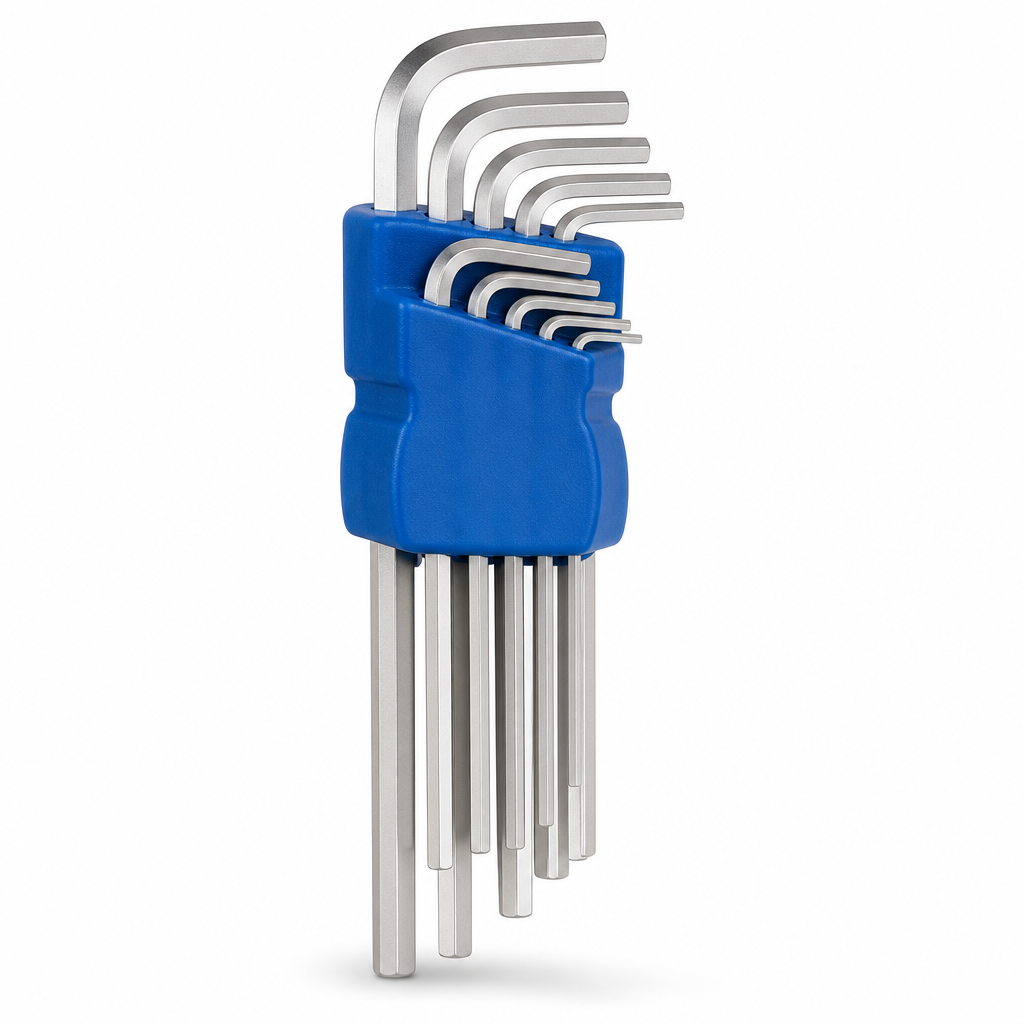 96 Pieces Long Hex Key Allen Key Set, 1.5–10 mm, Blue and Silver, 9-Piece Set