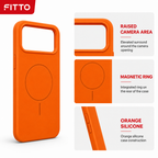 120 Pieces Silicone Magnetic Phone Cases with Raised Camera Protection, Orange