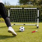 48 Pieces Portable Football Goal Set, 138 x 82 cm, with Ball and Pump