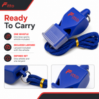 120 Pieces Sports Whistles with Lanyard, Blue, Single Piece
