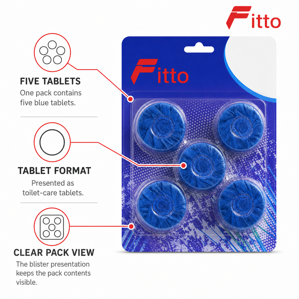 120 Pieces Toilet Cleaner Tablets, Blue, 5-Piece Pack