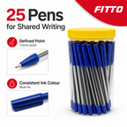 96 Pieces Ball Pens, 1.0mm Blue Ink, 25 Pack