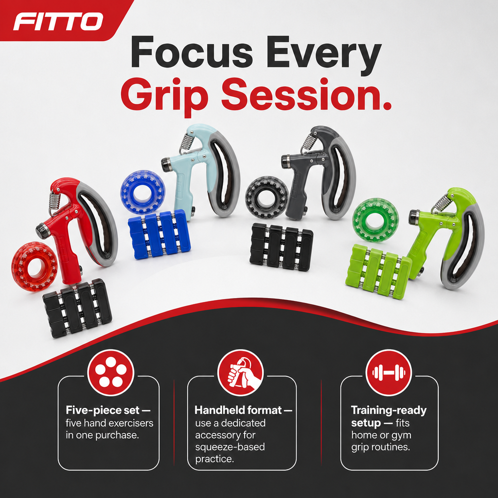 96 Pieces Hand Grip Strengthener Set, 5-Piece Hand Exerciser Kit for Grip and Forearm Training