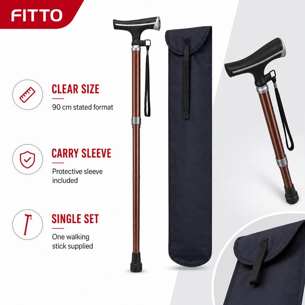 72 Pieces Walking Sticks with Protective Carry Sleeve, 90 cm, Brown and Black, 1 Piece