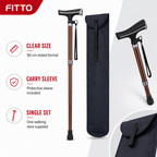 72 Pieces Walking Sticks with Protective Carry Sleeve, 90 cm, Brown and Black, 1 Piece