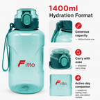 96 Pieces 1400ml Water Bottle with Carry Strap, Teal