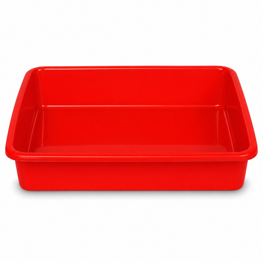 96 Pieces Rectangular Plastic Utility Trays, 41 x 31 x 8 cm, Single Tray, Assorted Colour