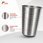 240 Pieces Silver Ribbed Stainless Steel Drinking Tumbler, 1 Piece, 11 x 8 x 8 cm