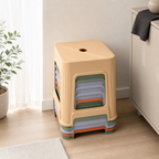 96 Pieces Stackable Square Plastic Stool, Beige, 45 x 34 x 30 cm