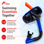 72 Pieces Swimming Mask and Snorkel Set, Blue, Adjustable Strap, 1 Set