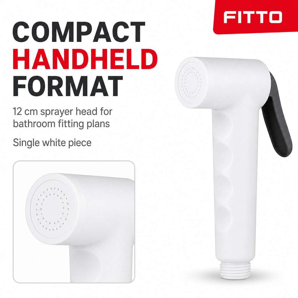 96 Pieces Handheld Bidets Sprayer Head, Shattaf Bathroom Fixture, 12 cm, White, 1 Piece