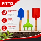 120 Pieces Garden Hand Tools Set, 3 Pieces with Wooden Handles, Red Green and Blue Cultivating Tools