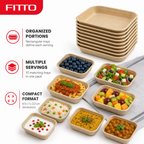 144 Pieces Disposable Rectangular Food Trays 8.5 x 7 x 3.2 cm, Beige, 10 Pieces