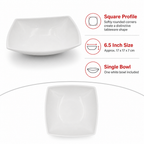 96 Pieces Bowl, White, 6.5 Inch Square Tablewares Dish for Serving and Dining