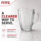 96 Pieces Clear Glass Mug with Handle, Single Drinkwares Cup for Coffee, Tea and Cold Beverages