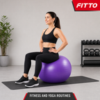 72 Pieces Exercise Ball for Fitness, Yoga and Core Workouts, Round Purple Stability Ball, 75cm
