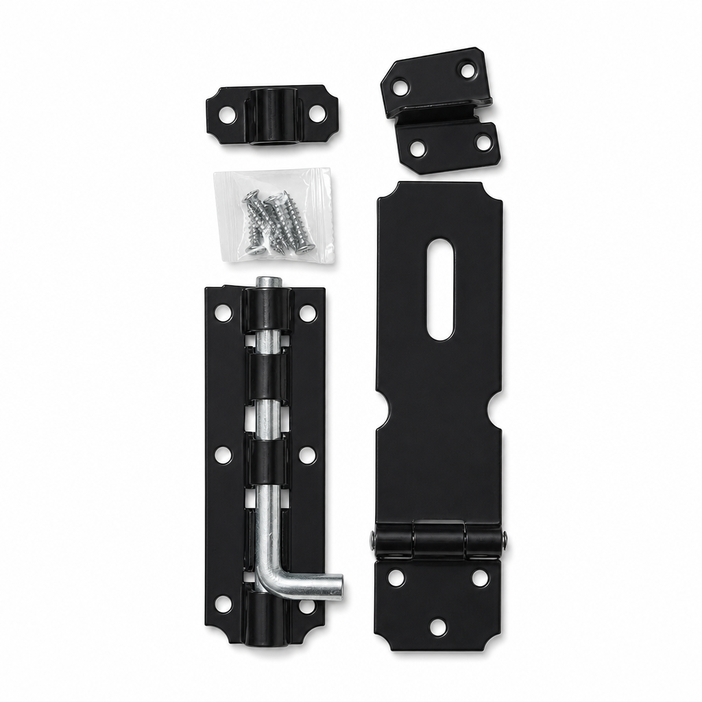 240 Pieces Heavy-Duty Door Latch and Bolt Set, 15 cm, Black and Silver, 1 Set