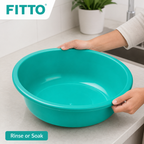 240 Pieces Teal Green Plastic Round Wash Basin, 9 Inch, 1 Piece, Lightweight Household Rinse Bowl