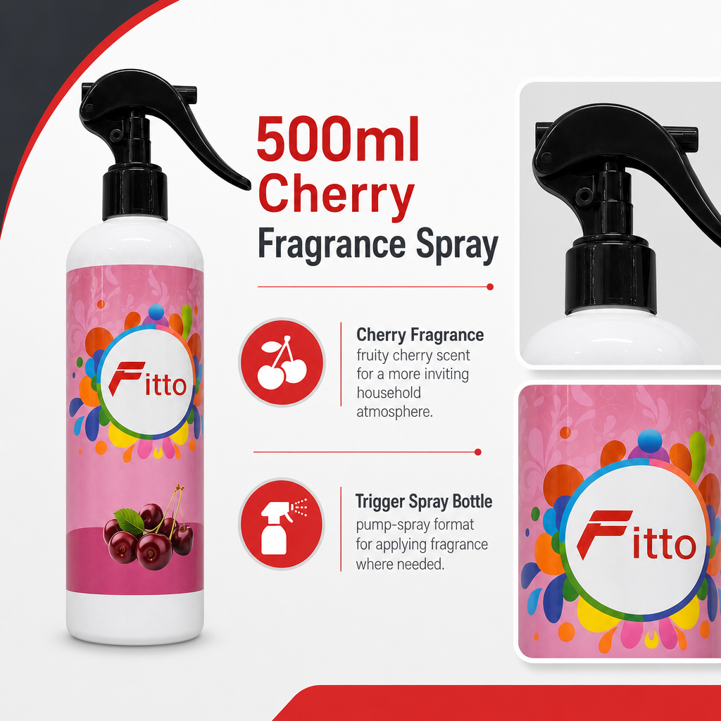 96 Pieces Cherry Air Freshener Spray, 500ml, Pink and White Bottle