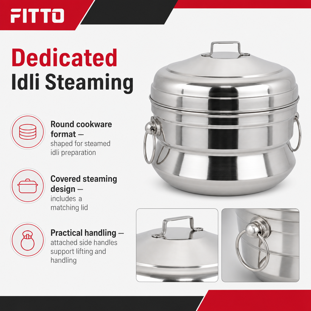 48 Pieces Stainless Steel Idli Steamer Small Round Cookwares for Steamed Idli Preparation